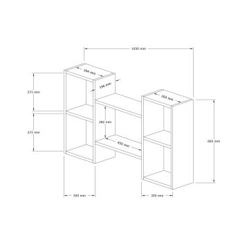 Etajeră de perete BAMBI 60x105 cm maro/albă