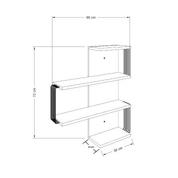 Etajeră de perete MILAS 72x66 cm maro