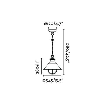 FARO 71139 - exterior Lampa suspendata NAUTICA 1xE27/11W/230V