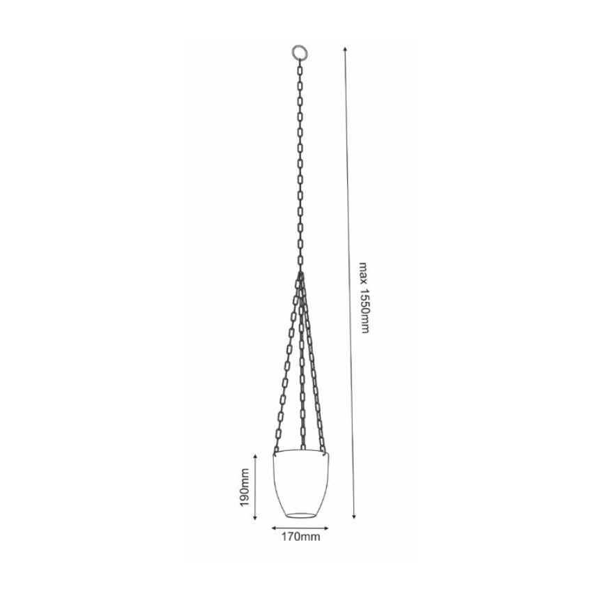 Ghiveci de flori suspendat 155x17 cm auriu