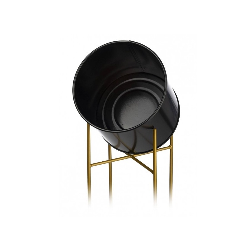 Ghiveci metalic OSLO 95x17 cm negru/auriu