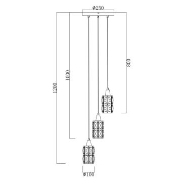 Globo 15761-3 - Lustră pe cablu de cristal WOLLI 3xE14/40W/230V