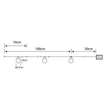 Globo - Instalație LED de Crăciun 20xLED/2xAA 2,2m alb cald