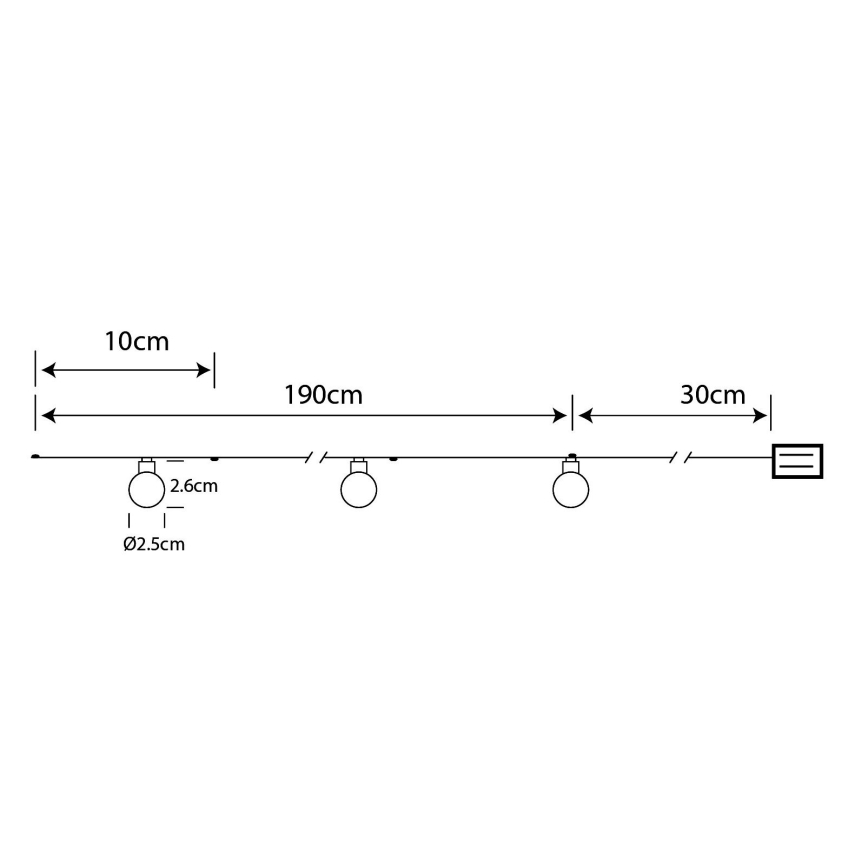 Globo - Instalație LED de Crăciun 20xLED/2xAA 2,2m alb cald