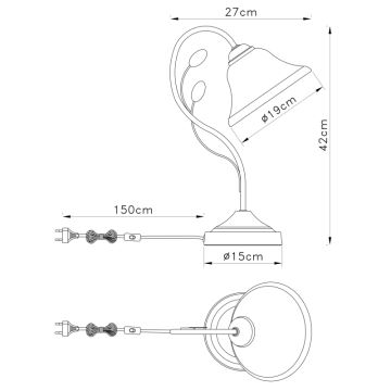 Globo - Lampa de masa 1xE27/60W/230V