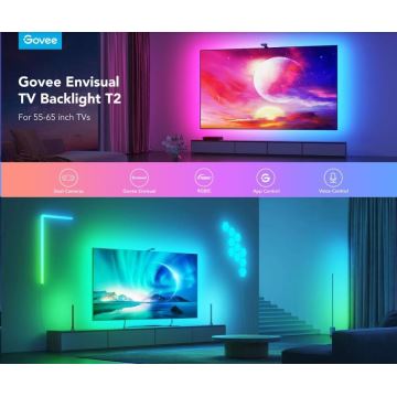 Govee DreamView T2 DUAL TV 55-65" SMART LED retroiluminare RGBIC Wi-Fi + telecomandă