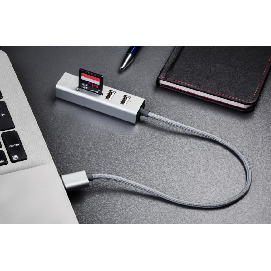 Hub USB 2.0 și cititor de carduri Yenkee