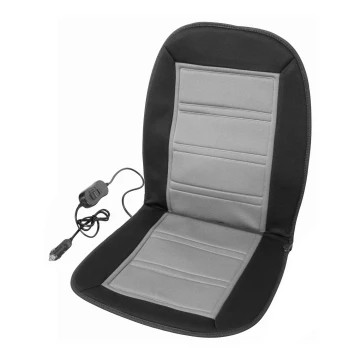 Husă de scaun încălzită cu termostat 12V neagră/gri
