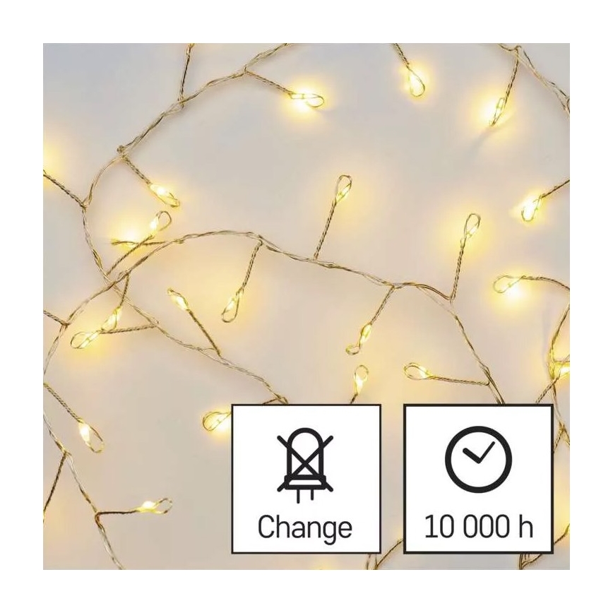 Instalație LED de Crăciun 100xLED/3xAA 2,7m alb cald