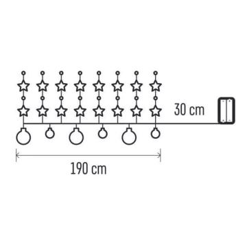 Instalație LED de Crăciun 20xLED/2xAA 2,2 m alb cald