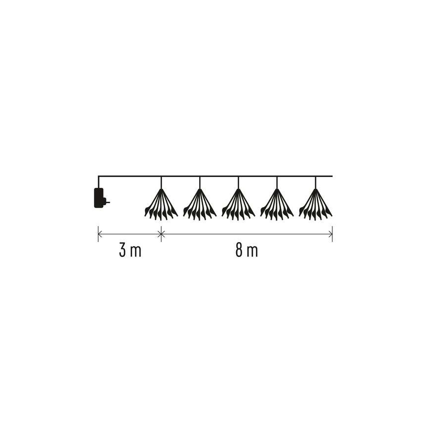 Instalație LED de Crăciun 450xLED/11m alb rece