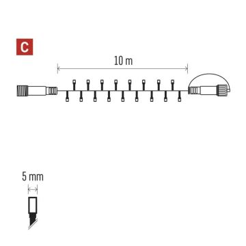 Instalație LED de Crăciun de exterior 100xLED/10m IP44 alb cald/rece