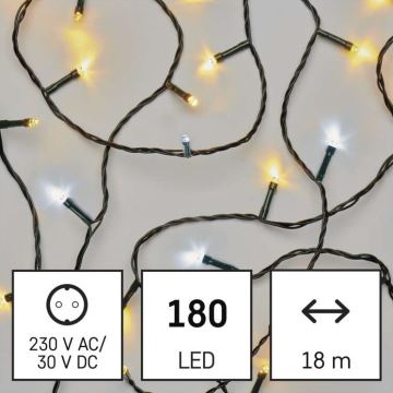 Instalație LED de Crăciun de exterior 180xLED/2 funcții 23m IP44 alb cald/rece