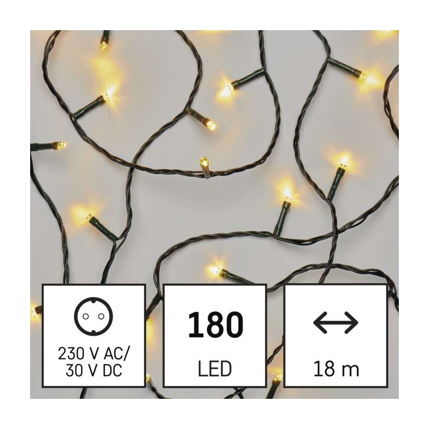 Instalație LED de Crăciun de exterior 180xLED/23m IP44 alb cald