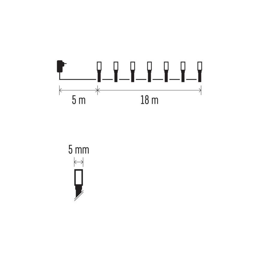 Instalație LED de Crăciun de exterior 180xLED/23m IP44 alb cald