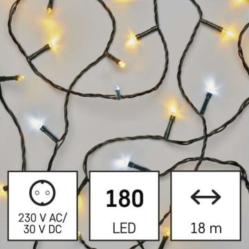 Instalație LED de Crăciun de exterior 180xLED/23m IP44 alb cald/rece