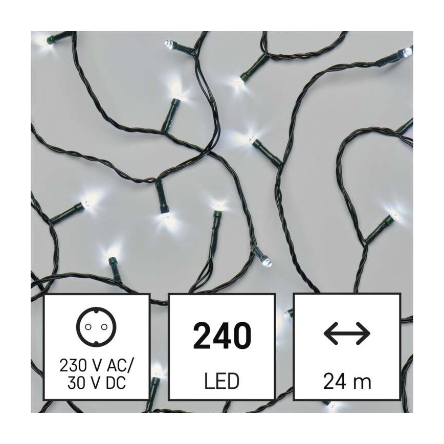 Instalație LED de Crăciun de exterior 240xLED/8 moduri 29m IP44 alb rece