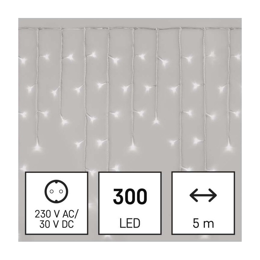 Instalație LED de Crăciun de exterior 300xLED/8 moduri 10m IP44 alb rece + multicolor