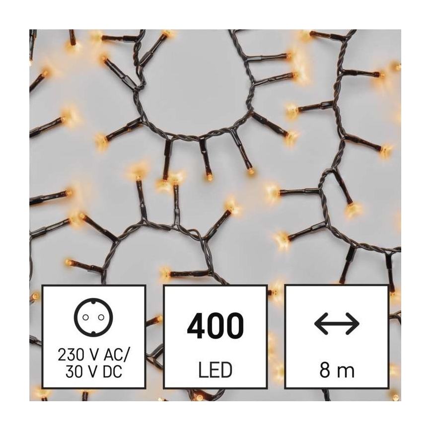 Instalație LED de Crăciun de exterior 400xLED/13m IP44 de modă veche