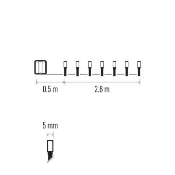 Instalație LED de Crăciun de exterior 40xLED/3xAA 3,3m IP44 alb rece