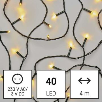 Instalație LED de Crăciun de exterior 40xLED/9m IP44 alb cald