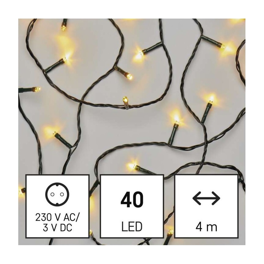 Instalație LED de Crăciun de exterior 40xLED/9m IP44 alb cald