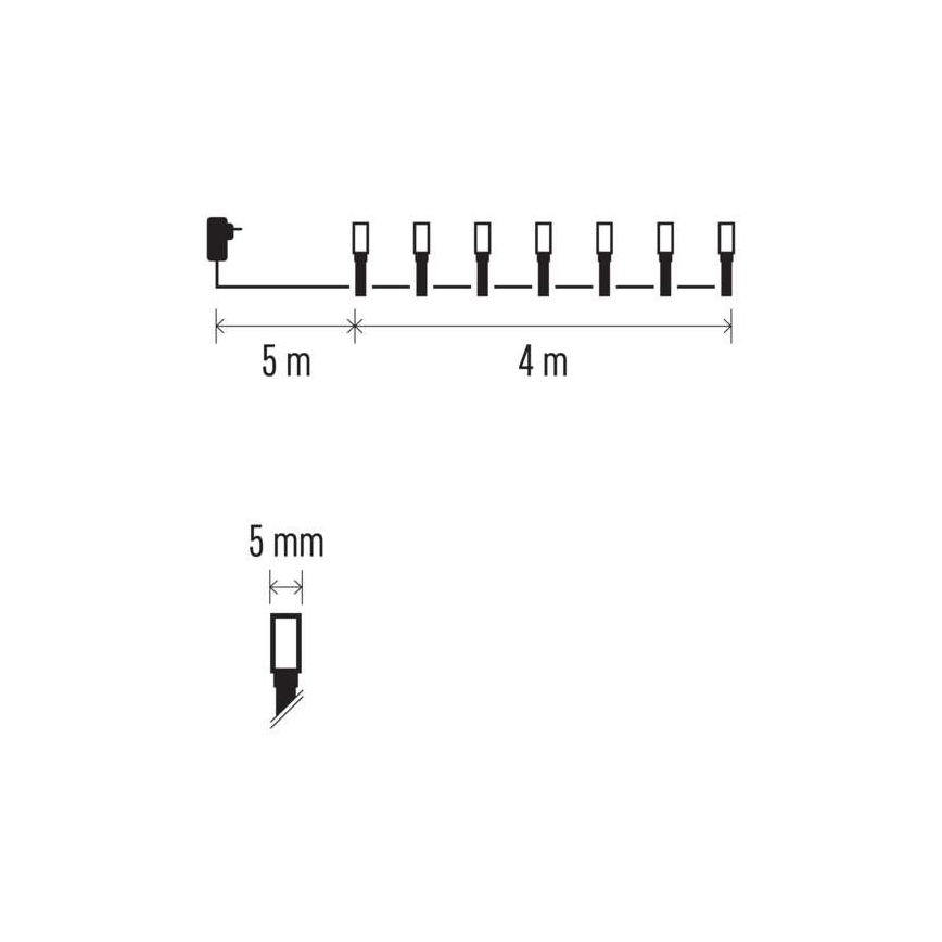 Instalație LED de Crăciun de exterior 40xLED/9m IP44 alb cald