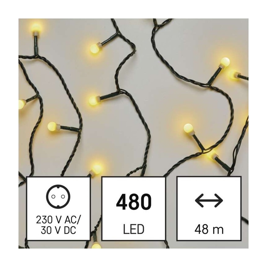 Instalație LED de Crăciun de exterior 480xLED/53m IP44 alb cald