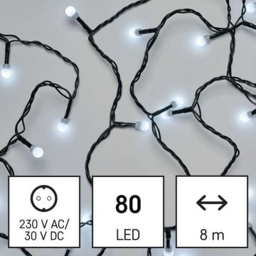 Instalație LED de Crăciun de exterior 80xLED/13m IP44 alb rece