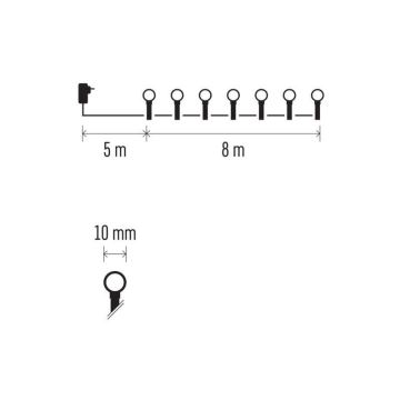 Instalație LED de Crăciun de exterior 80xLED/13m IP44 alb rece