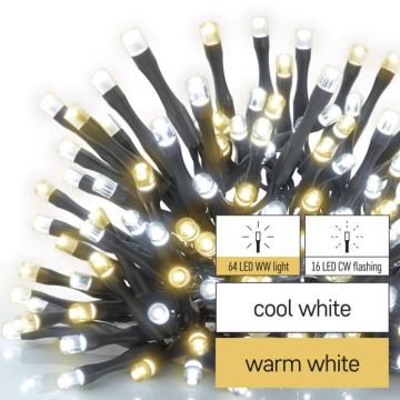 Instalație LED de Crăciun de exterior 80xLED/2 funcții 13m IP44 alb cald/rece