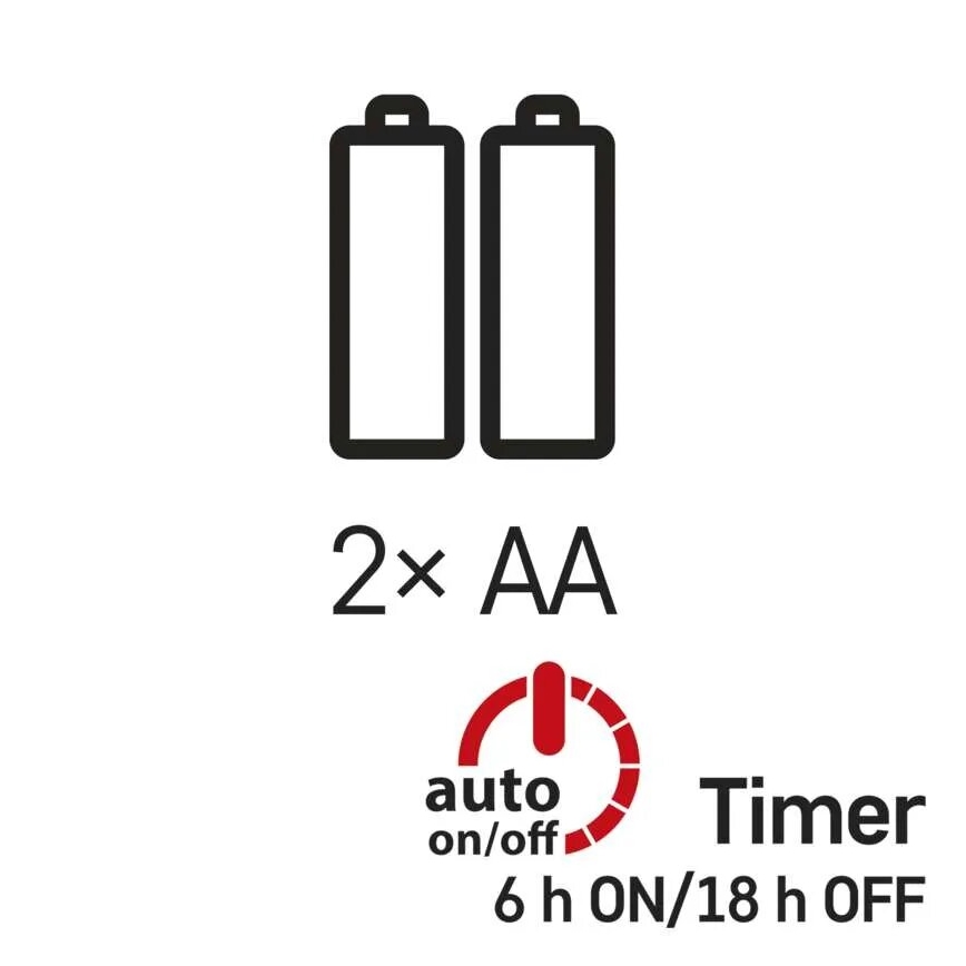 Instalație LED de Crăciun20xLED/2xAA 2,4m alb rece