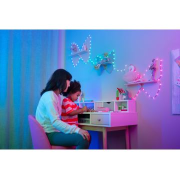 Instalație LED RGB dimabilă de Crăciun CANDIES 100xLED 8 m USB Wi-Fi Twinkly