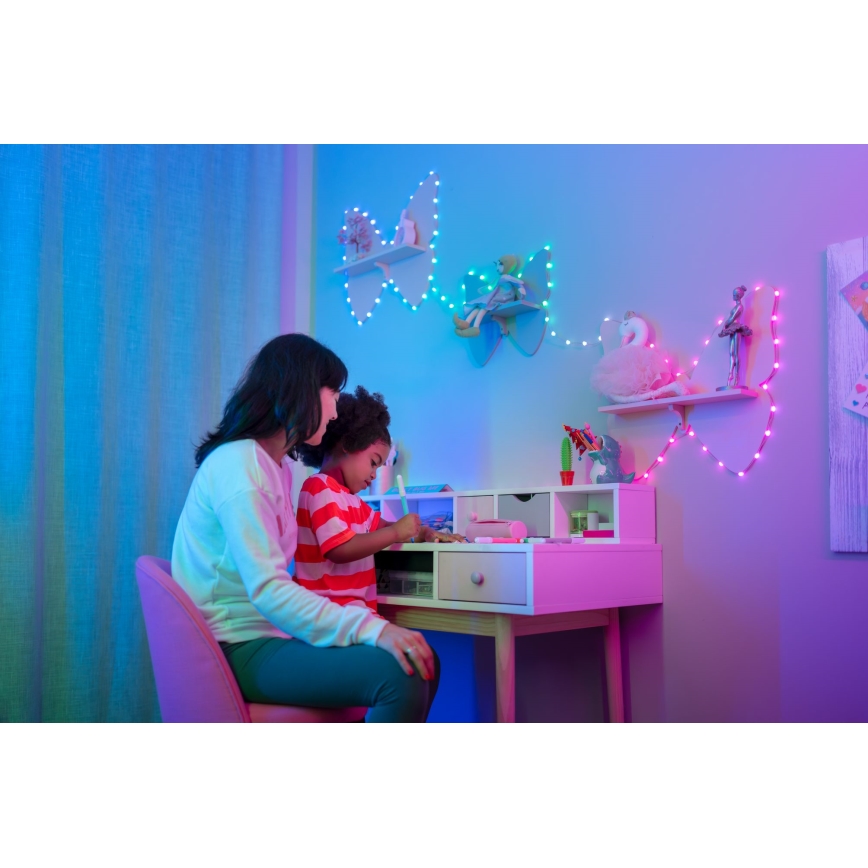 Instalație LED RGB dimabilă de Crăciun CANDIES 100xLED 8 m USB Wi-Fi Twinkly