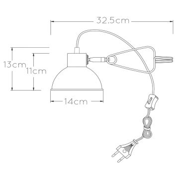 Lampă cu clemă Lucide 45987/01/30 MOYS 1xE27/40W/230V negru