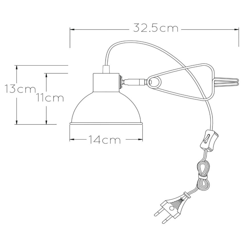 Lampă cu clemă Lucide 45987/01/30 MOYS 1xE27/40W/230V negru