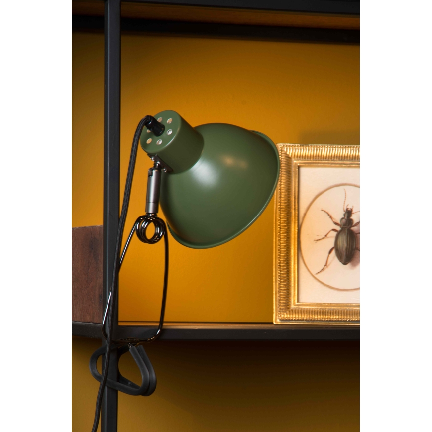 Lampă cu clemă Lucide 45987/01/33 MOYS 1xE27/40W/230V verde