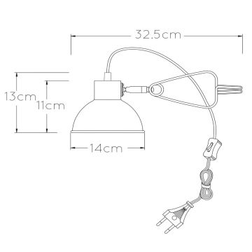 Lampă cu clemă Lucide 45987/01/33 MOYS 1xE27/40W/230V verde