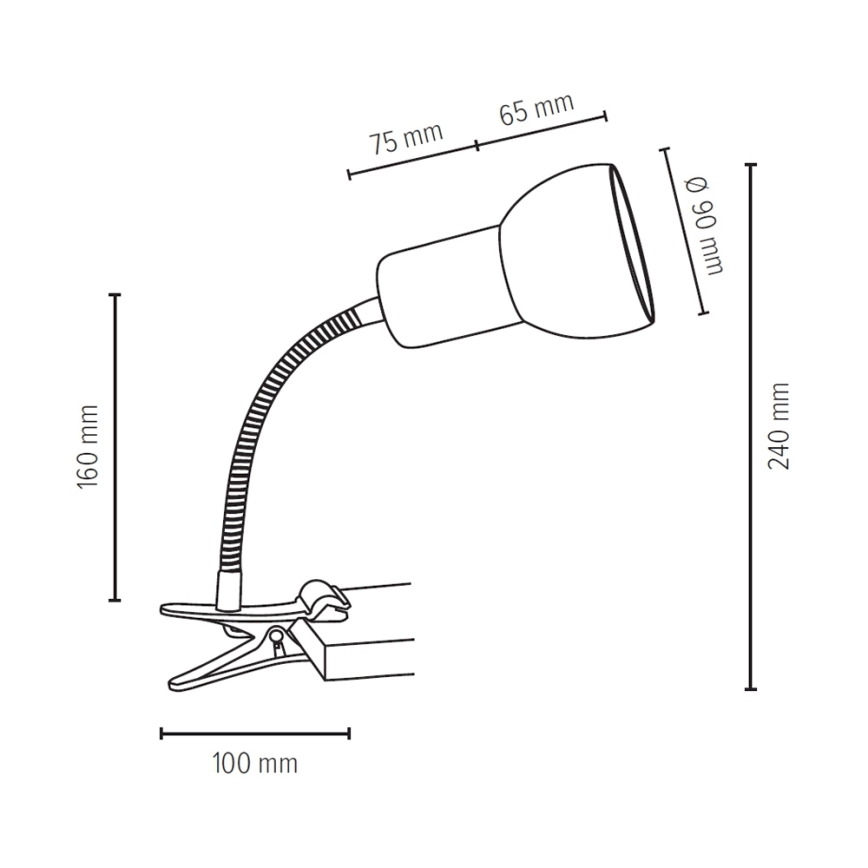 Lampă cu clemă SVENDA 1xE27/60W/230V