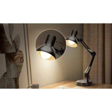 Lampă de masă 2 în 1 Aigostar 1xE27/40W/230V negru