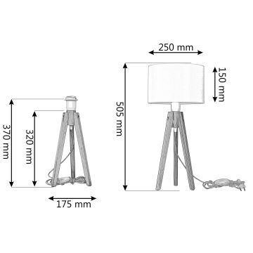 Lampă de masă ALBA 1xE27/60W/230V alb/auriu/pin