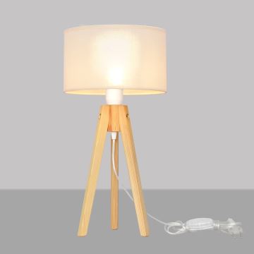 Lampă de masă ALBA 1xE27/60W/230V crem/pin