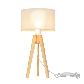 Lampă de masă ALBA 1xE27/60W/230V crem/pin