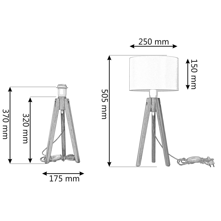 Lampă de masă ALBA 1xE27/60W/230V ratan/pin