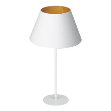 Lampă de masă ARDEN 1xE27/60W/230V d. 30 cm albă/aurie