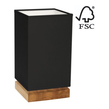 Lampă de masă FIRE 1xE27/25W/230V stejar/negru – certificat FSC