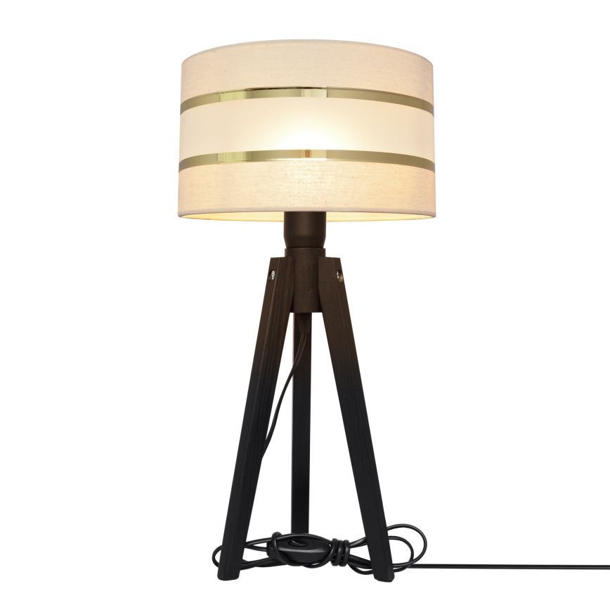 Lampă de masă HELEN 1xE27/60W/230V crem/auriu/pin