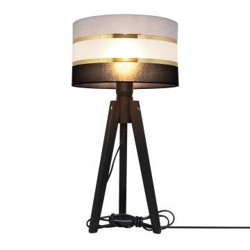 Lampă de masă HELEN 1xE27/60W/230V gri/negru/auriu/pin