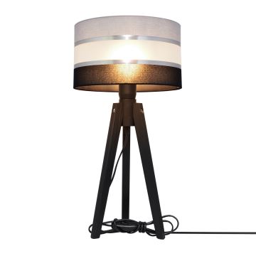 Lampă de masă HELEN 1xE27/60W/230V gri/negru/crom/pin