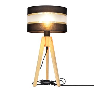 Lampă de masă HELEN 1xE27/60W/230V negru/auriu/pin